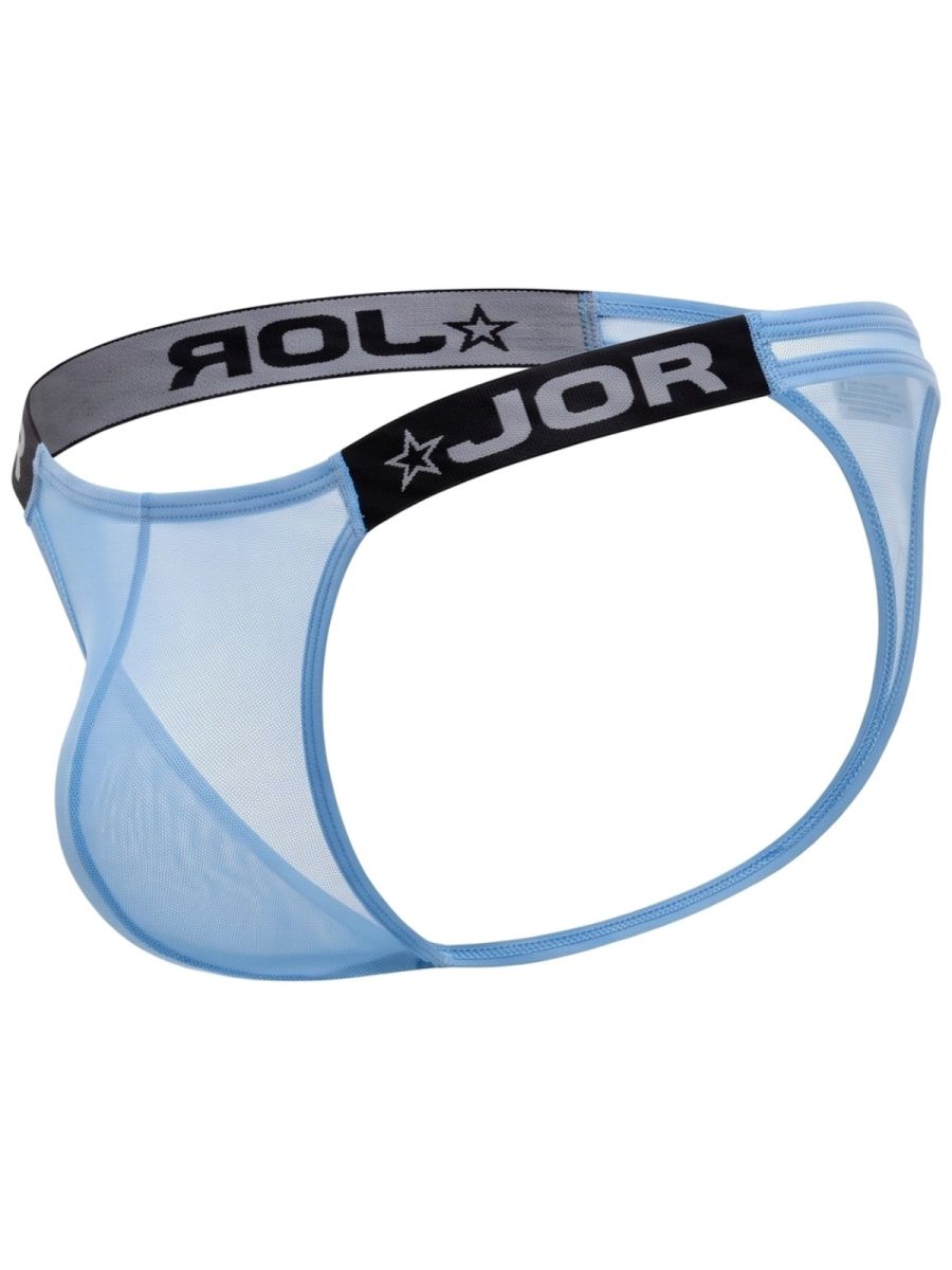 JOR 2466 Frost Mens Semi-sheer Mesh, Bold & Sleek Thongs Blue Plus Sizes
