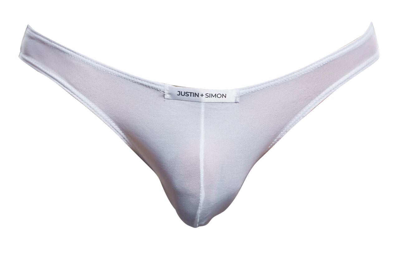JUSTIN+SIMON XSJ01 Classic Bikini Color Black Mesh Plus Sizes White