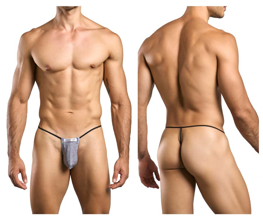 JUSTIN+SIMON XSJ02 Silky G-String Bulge Lurex Gray