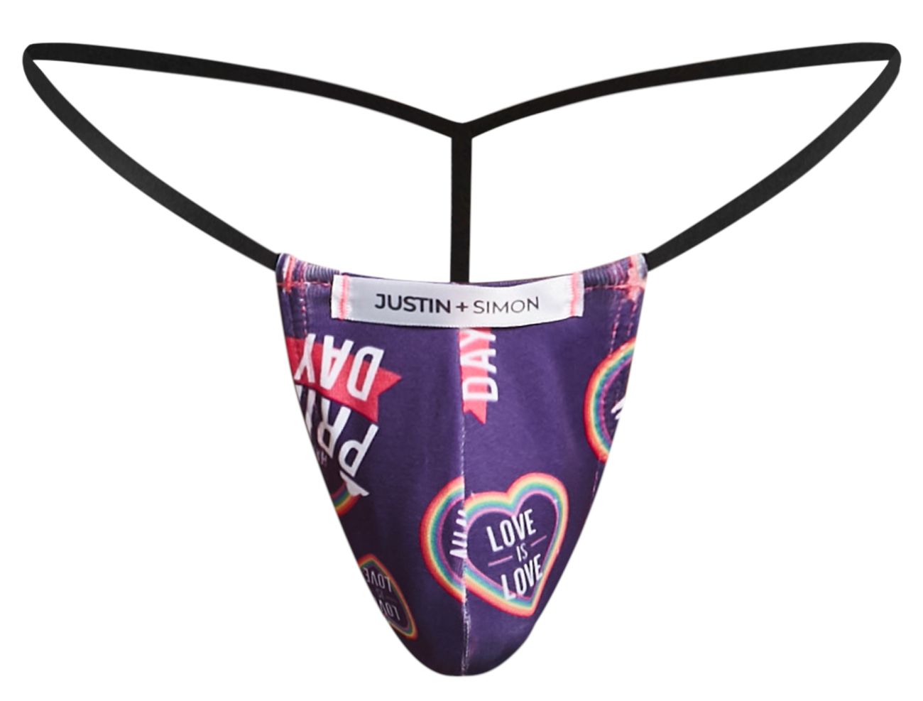 JUSTIN+SIMON XSJ02 Silky G-String Bulge Pride Purple