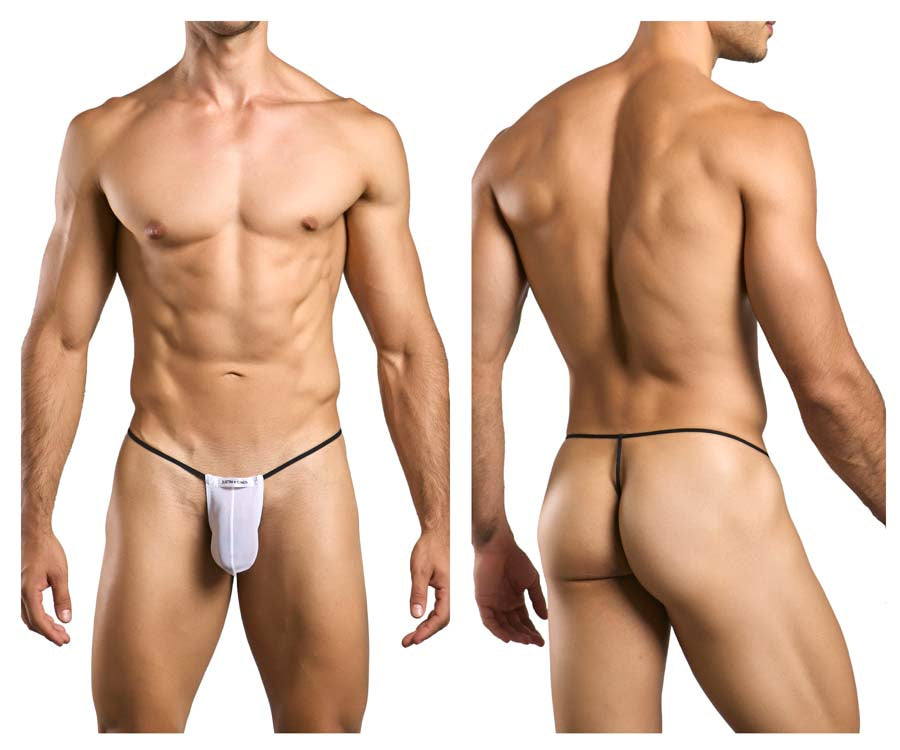 JUSTIN+SIMON XSJ02 Silky G-String Bulge White Mesh