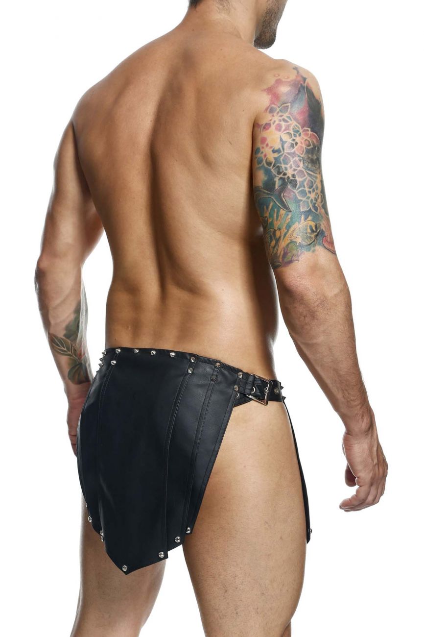 MaleBasics DMBL10 DNGEON Leather Look Roman Skirt Black