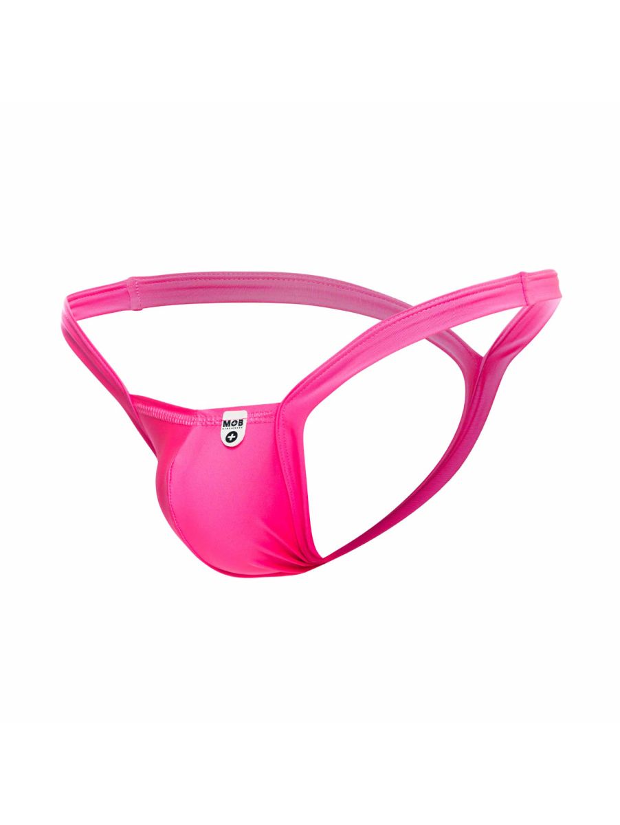 MaleBasics MBL52 Mens Sexy Buns Faux Leather Look Thongs Hot Pink