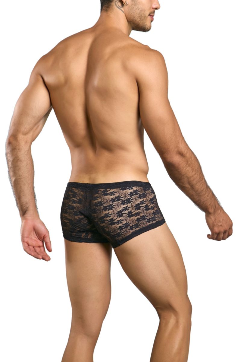 MaleBasics MBL78 Mens Sexy Barely There Trunks Black Lace