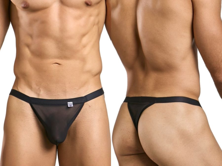 MaleBasics MBL85 Y Mens Sexy Thongs Black Mesh