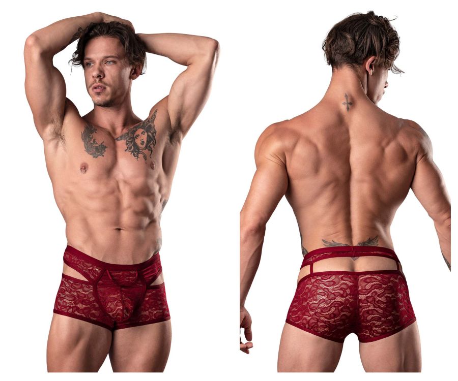 Male Power 126-289 Lucifer Cut Out Short Burgundy