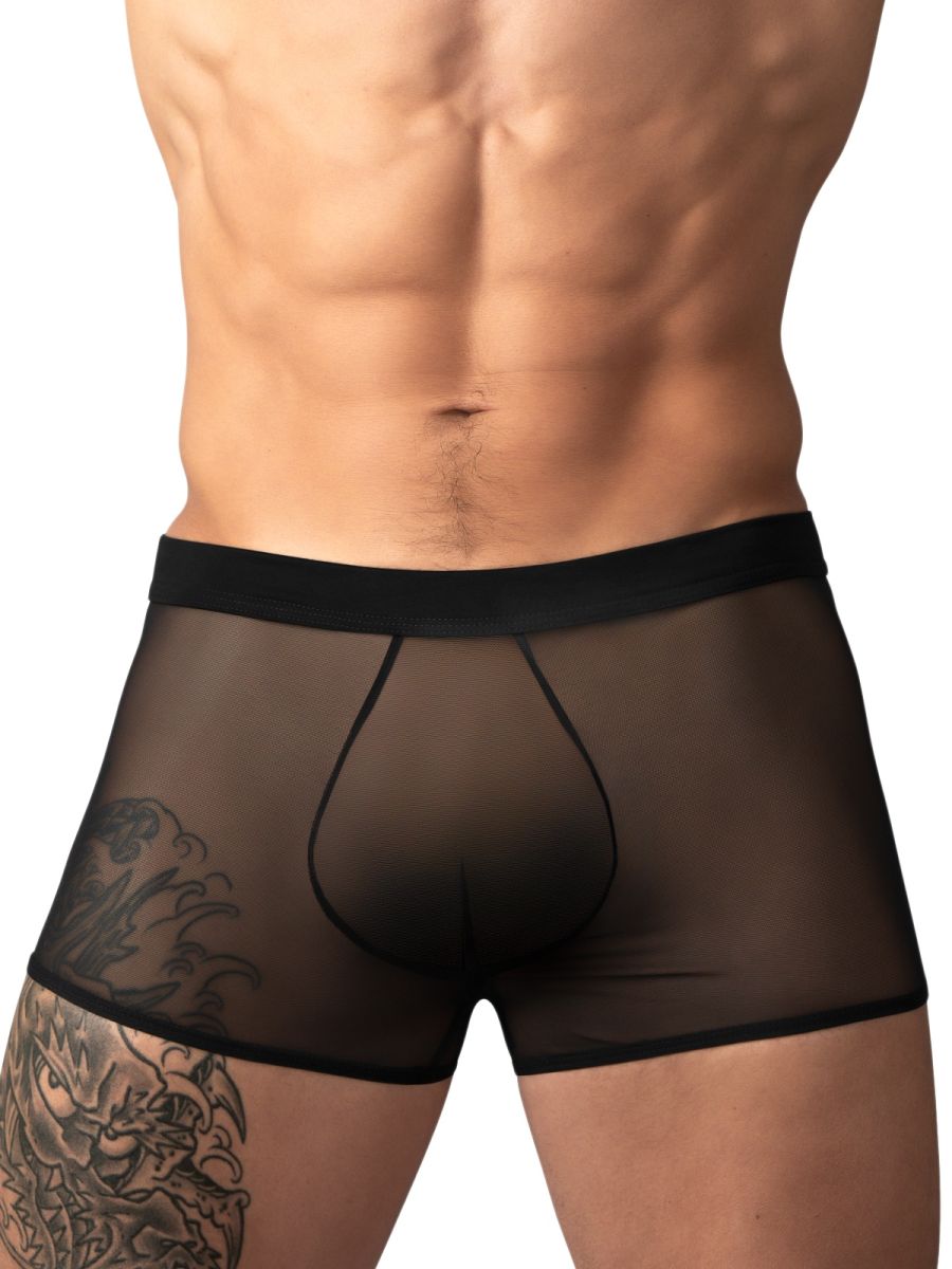 Male Power 145-307 Mens Sheer See-through Mesh 2 Mini Short Black