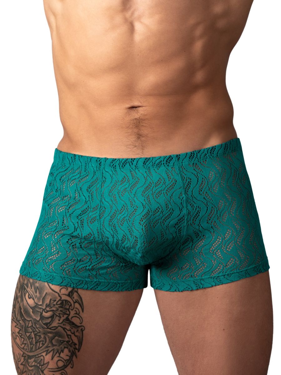Male Power 150-305 Male Sheer Ripple Pouch Short Teal