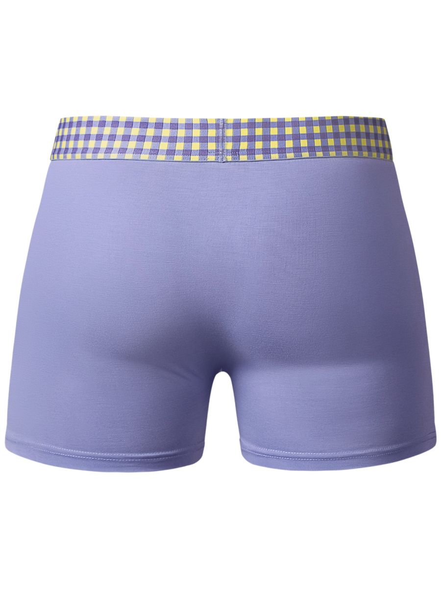 Male Power 161-306 Mens Soft & So Comfy Gingham Boxer Brief Purple