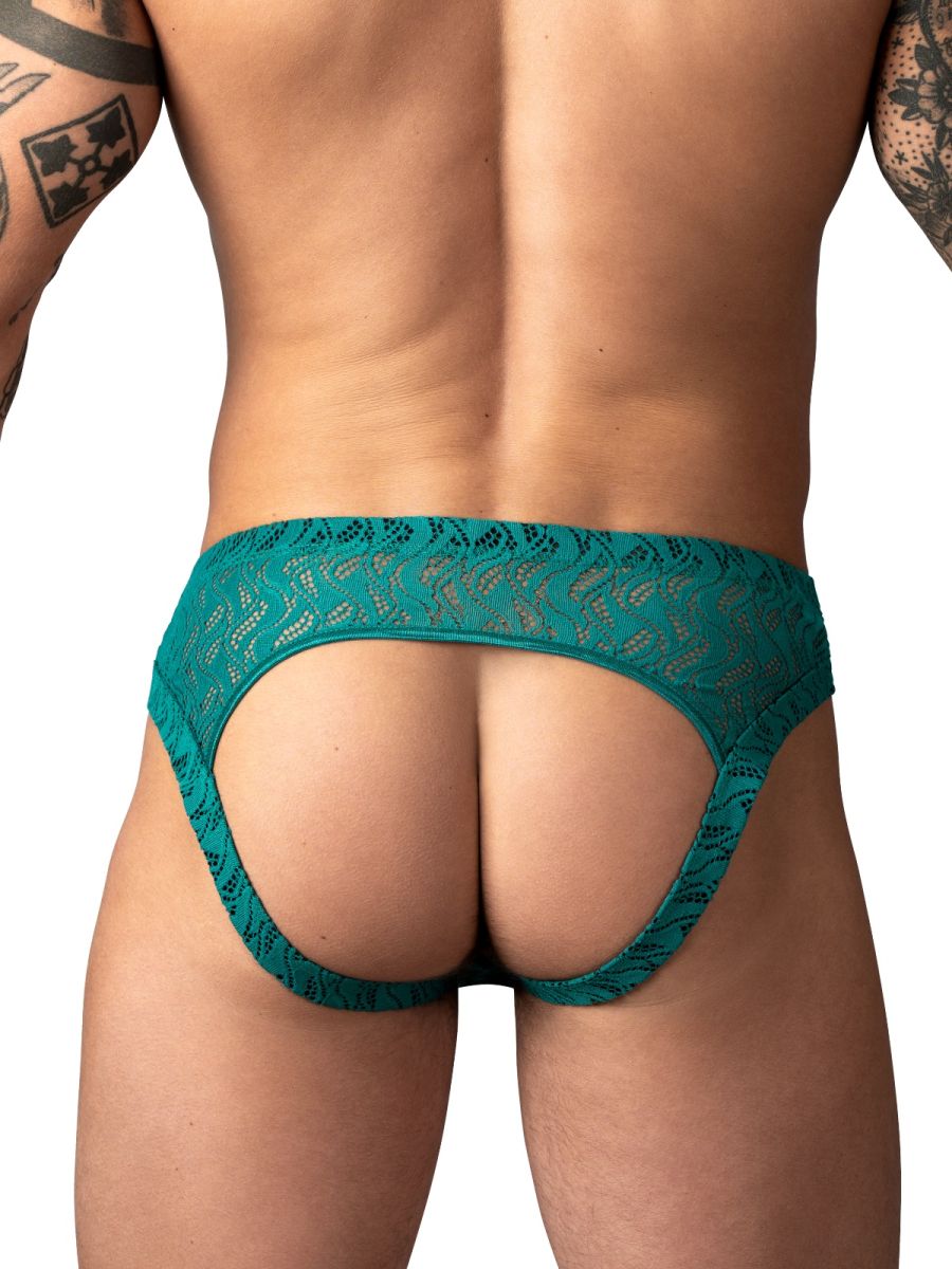 Male Power 330-305 Mens Lace Ripple Moon Jock Teal