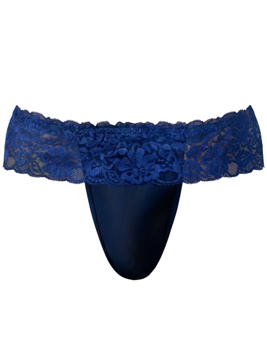 Male Power 360-280 Mens Sassy Lace with Skirt Ruffle Top Jock Navy