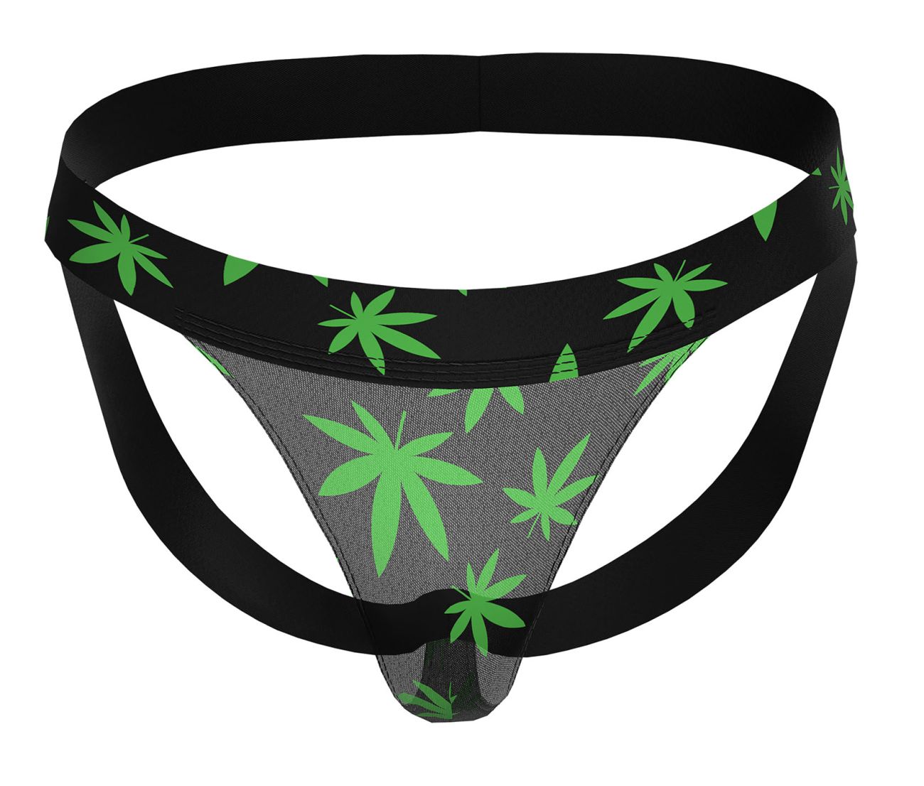 Male Power 390-294 Hazy Dayz Jock Pot Leaf