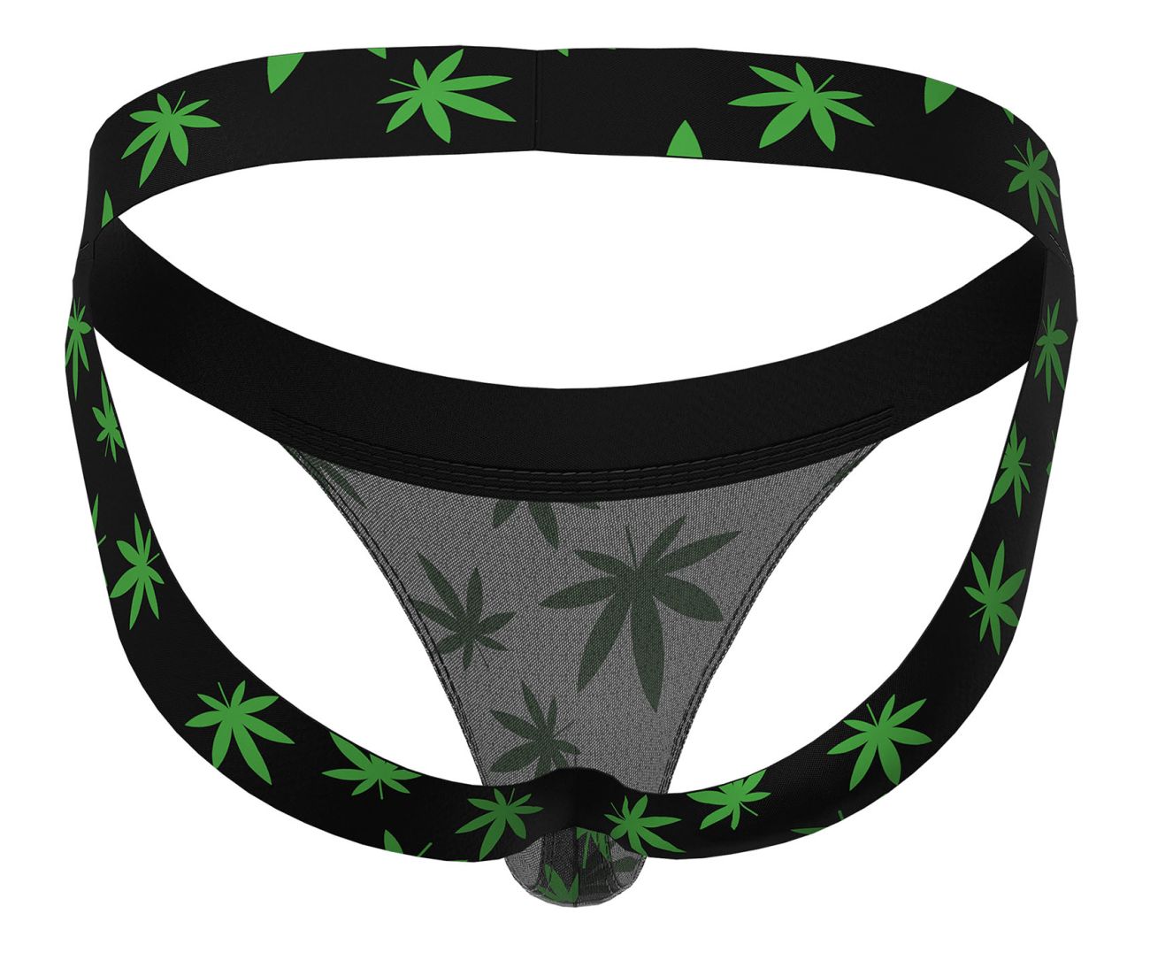 Male Power 390-294 Hazy Dayz Jock Pot Leaf