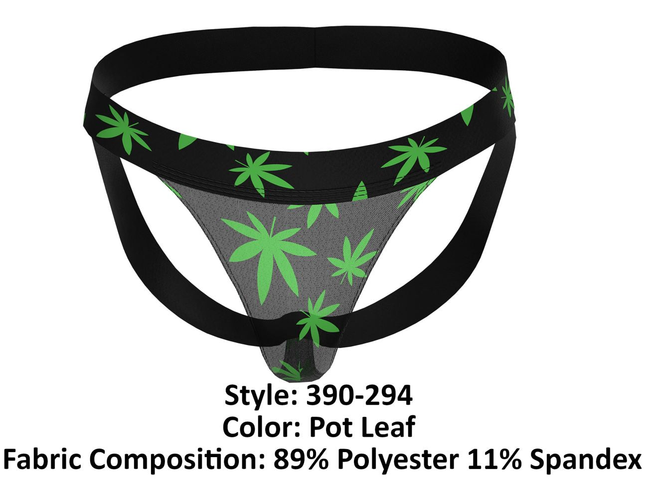 Male Power 390-294 Hazy Dayz Jock Pot Leaf