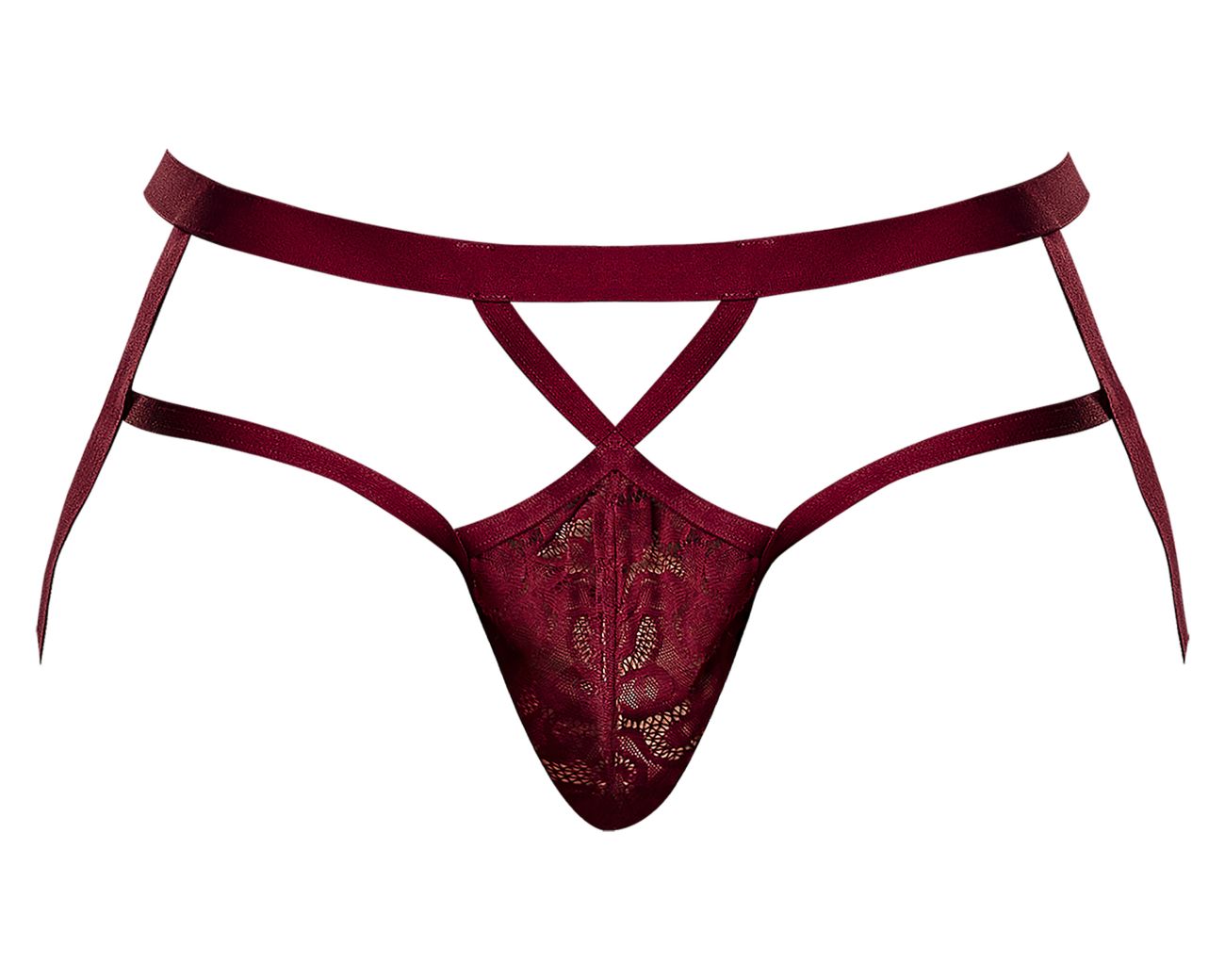 JCSTK - Male Power 394-289 Lucifer Strappy Jock Burgundy