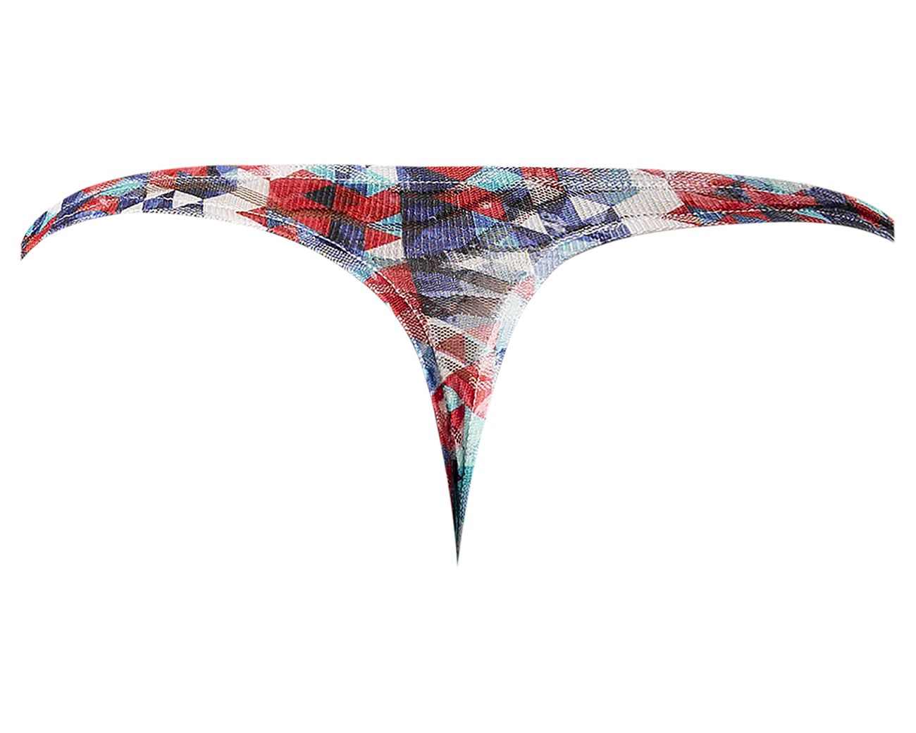 Male Power 431-293 Your Lace Or Mine Bong Thong Red-White-Blue