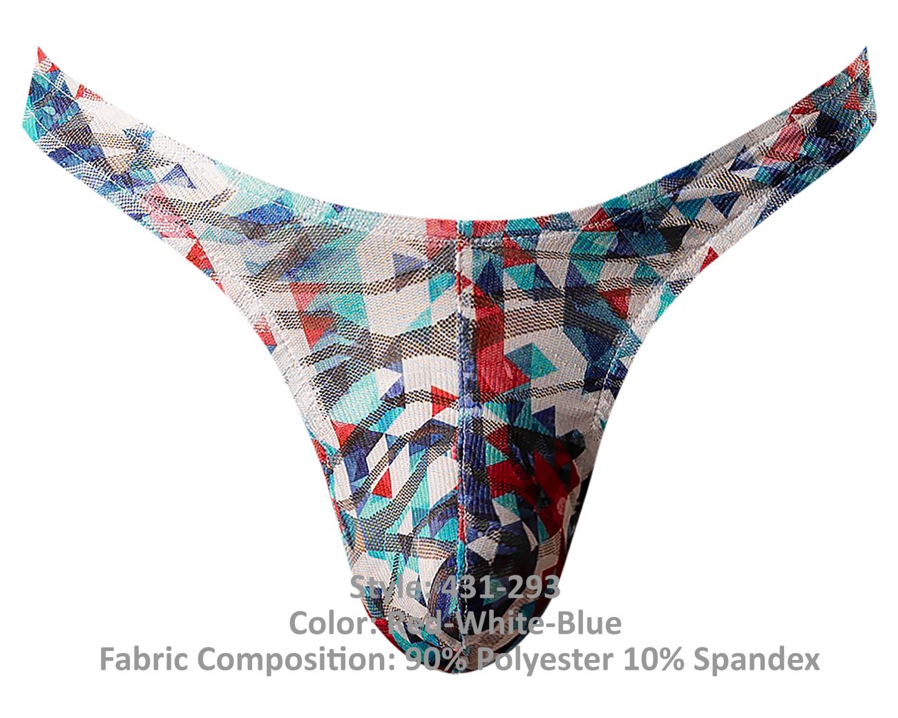 Male Power 431-293 Your Lace Or Mine Bong Thong Red-White-Blue