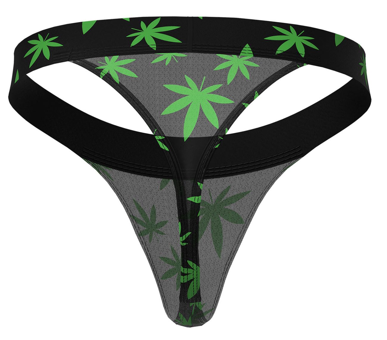 Male Power 433-294 Hazy Dayz Micro Thong Pot Leaf