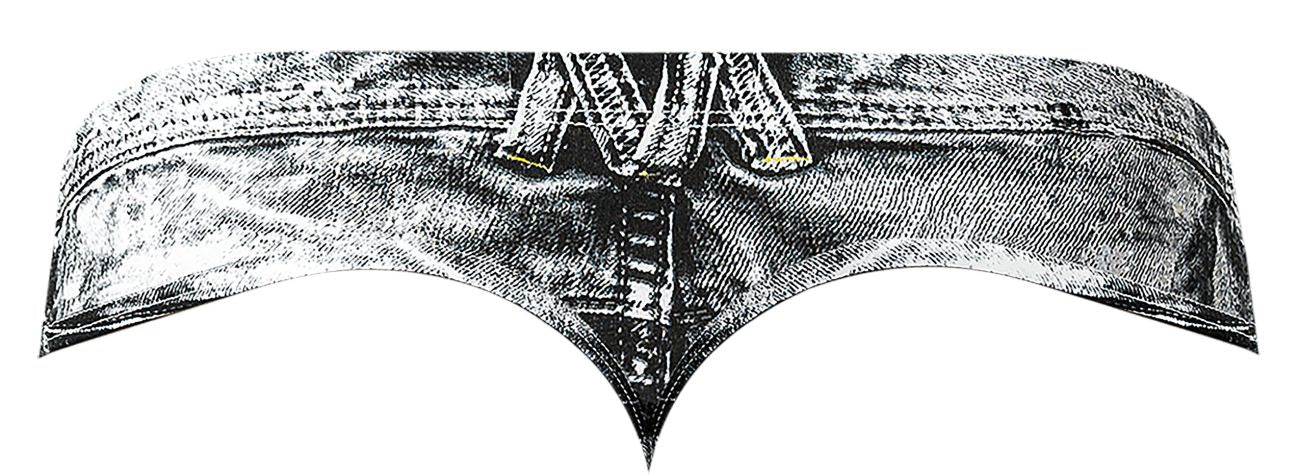 Male Power 440-286 Dirty Denim Thong Denim Print