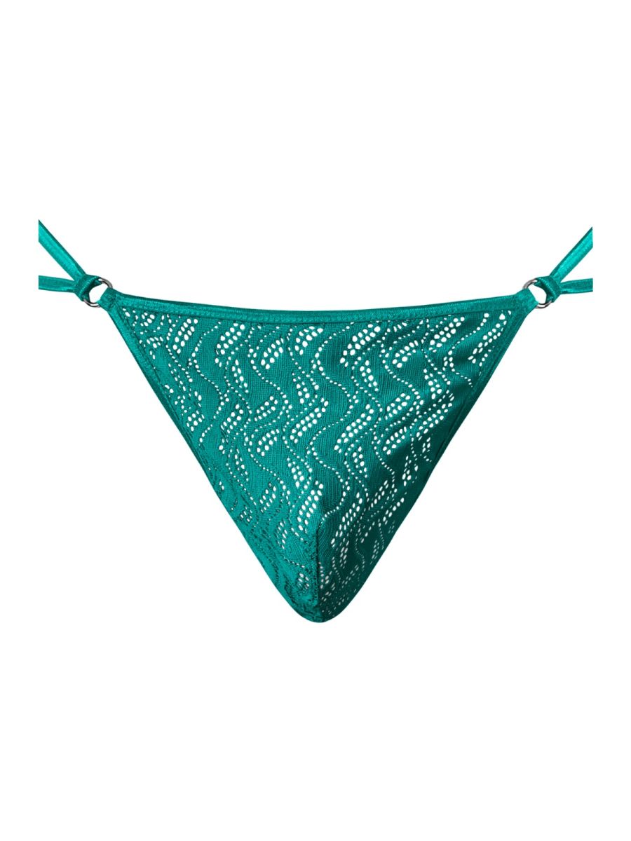 Male Power 456-305 Mens Ripple Lace Micro V String Teal