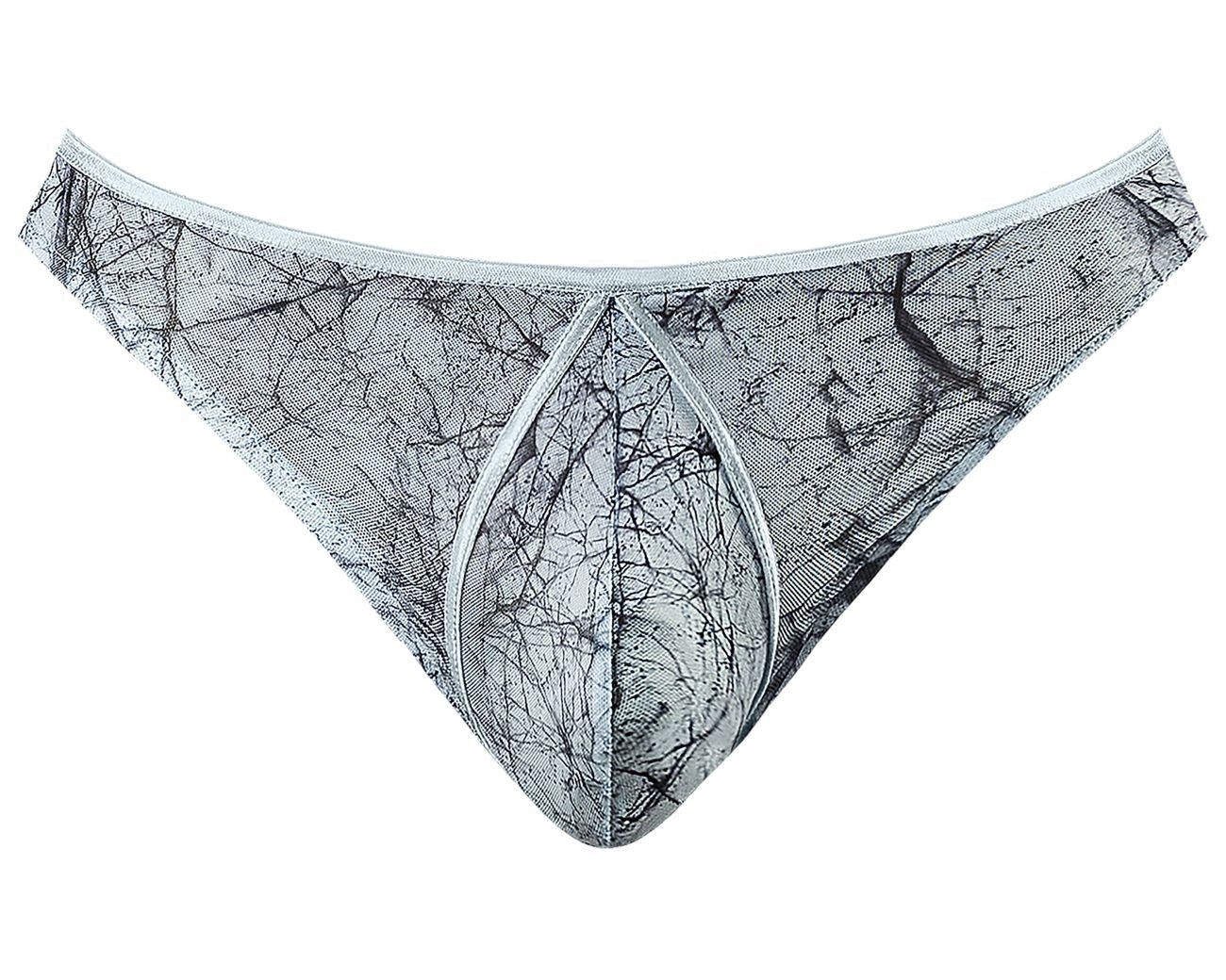 Male Power 461-290 Marble Mesh Mini Thong Light Blue