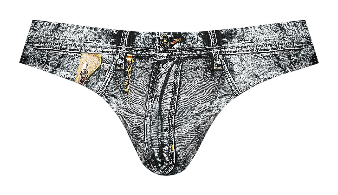 Male Power 486-286 Dirty Denim Bikini Denim Print