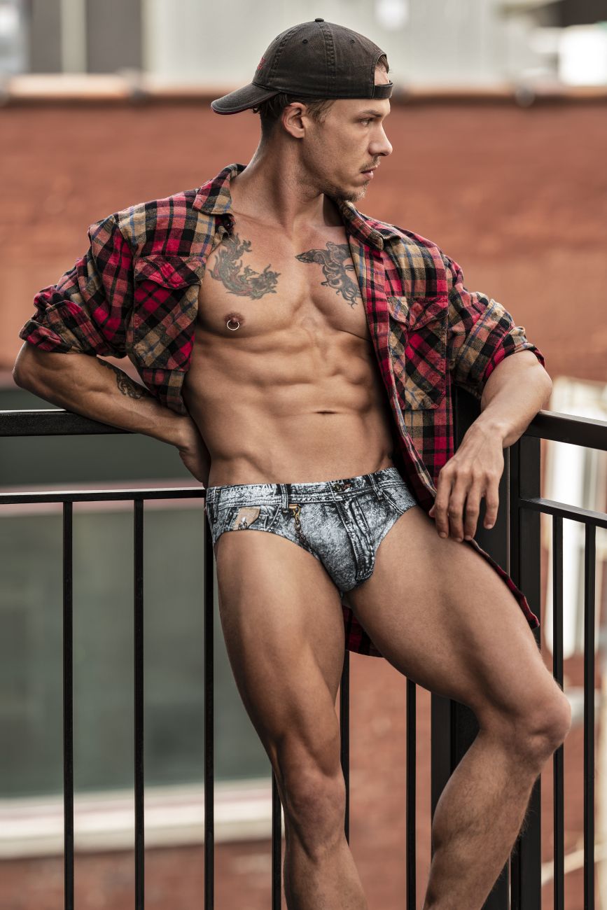 Male Power 486-286 Dirty Denim Bikini Denim Print