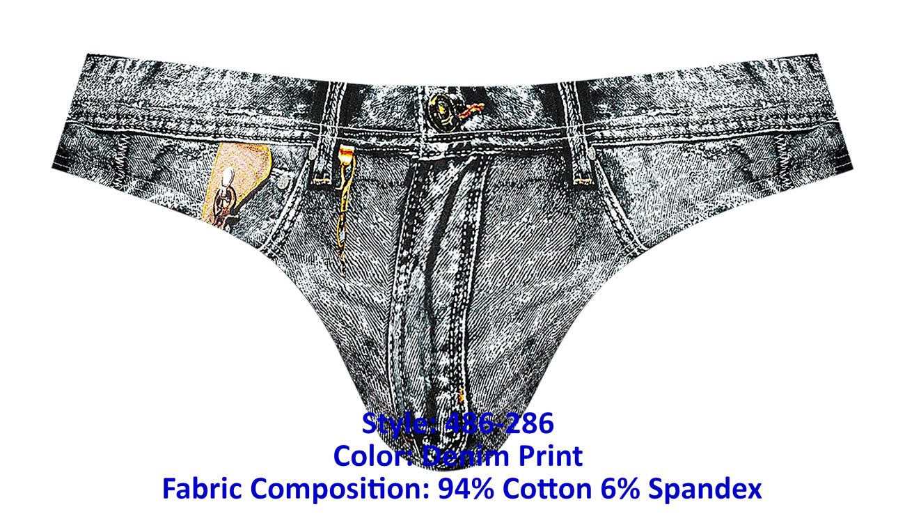 Male Power 486-286 Dirty Denim Bikini Denim Print