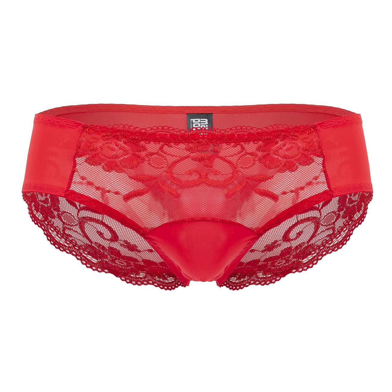 JCSTK - Male Power 492-280 Sassy Lace Bikini Solid Pouch Red