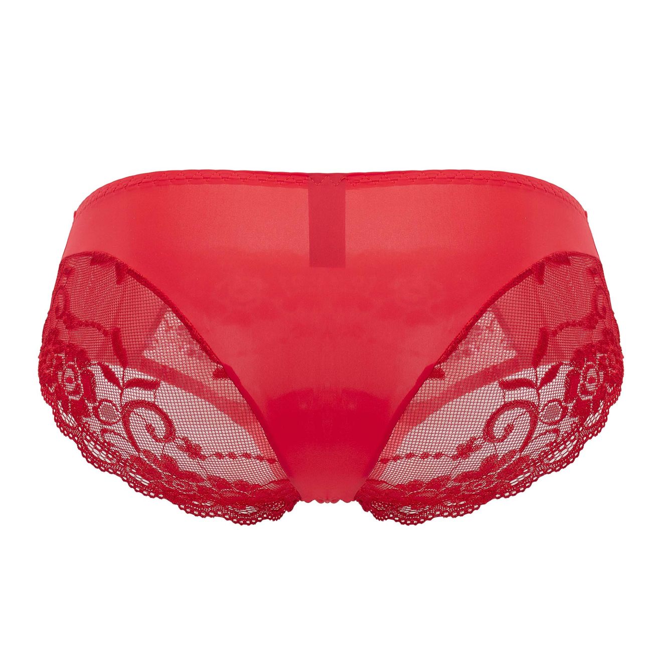 Male Power 492-280 Sassy Lace Bikini Solid Pouch Red