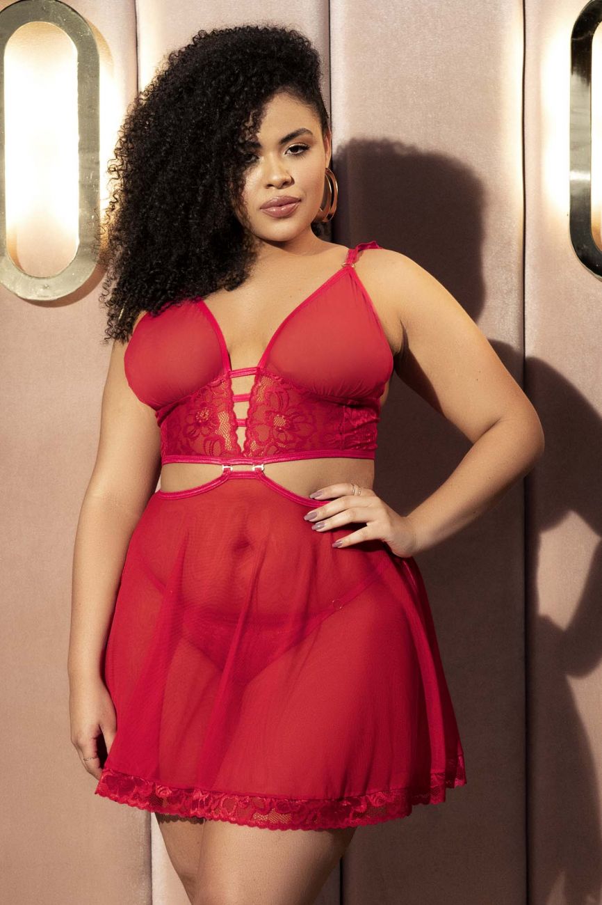 Mapale 7386X Two in One Babydoll and Two Piece Set
