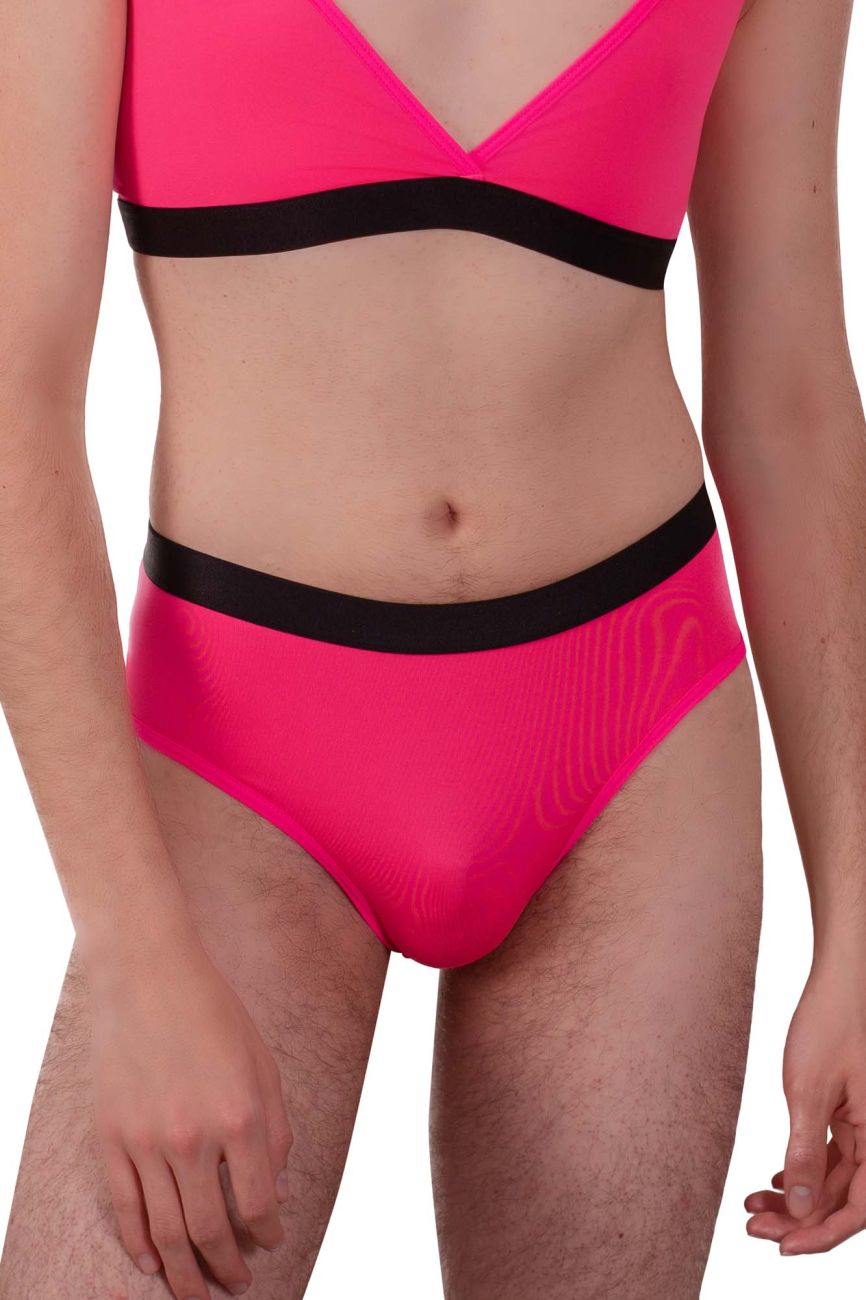 PLURAL PL004 Non-binary Underwear High Waisted Briefs Pink