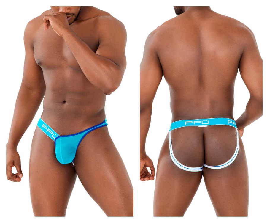 PPU 2308 One Side Mesh Jockstrap Turquoise