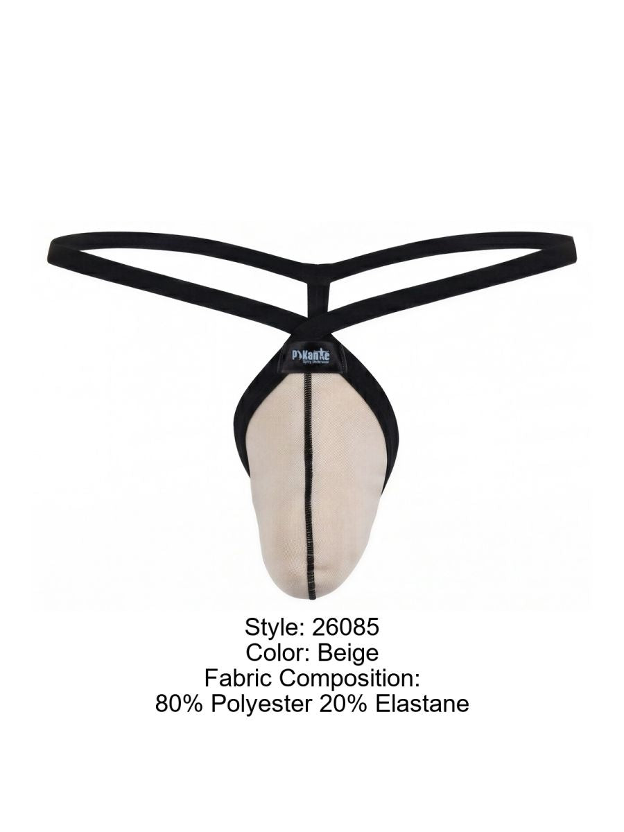 Pikante PIK 26085 Mens Daring Teardop Design G-String Beige