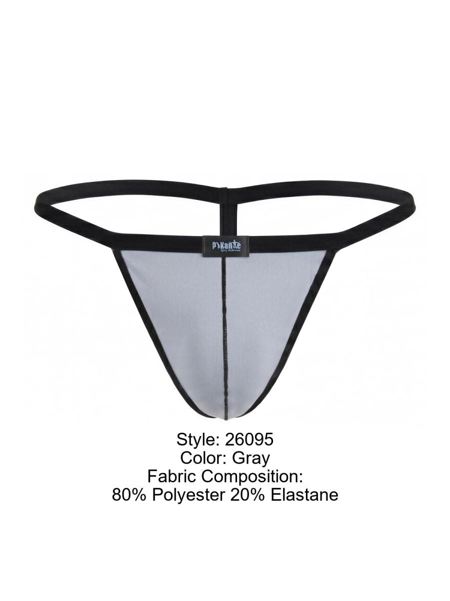 Pikante PIK 26095 Nut Mens Lightweight Barely There G-String Gray