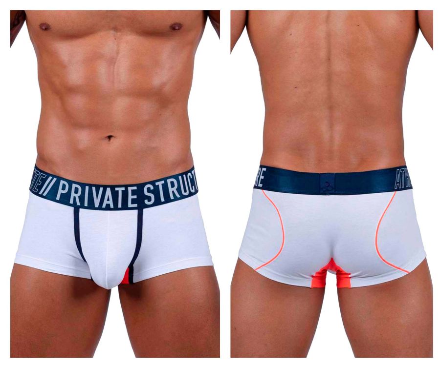 Private Structure BAUT4389 Athlete Trunks White League