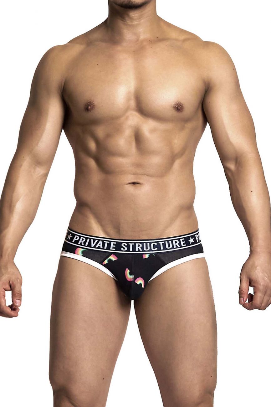 Private Structure EPUX4187 Pride Mini Briefs Black Rainbow