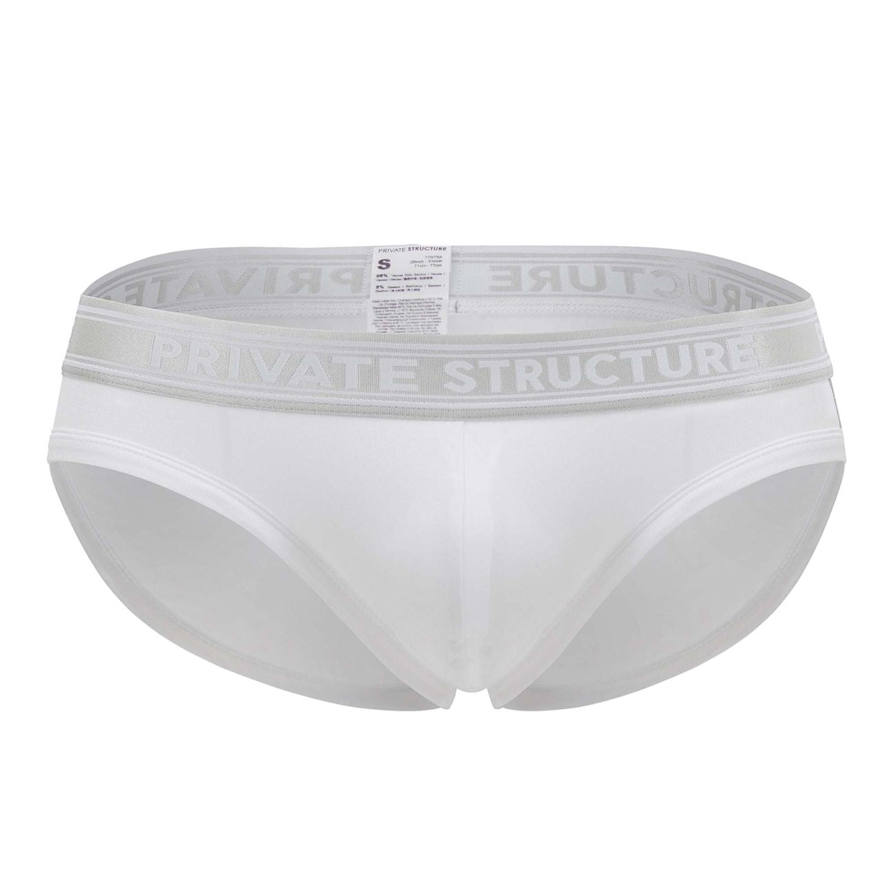 Private Structure PBUT4378 Bamboo Mid Waist Mini Briefs Bright White