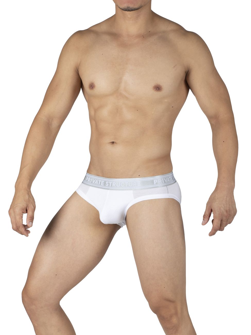 Private Structure PBUT4378 Bamboo Mid Waist Mini Briefs Bright White