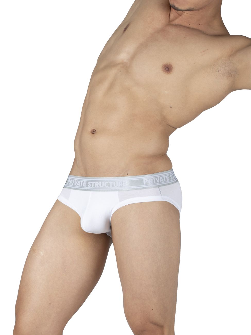 Private Structure PBUT4378 Bamboo Mid Waist Mini Briefs Bright White