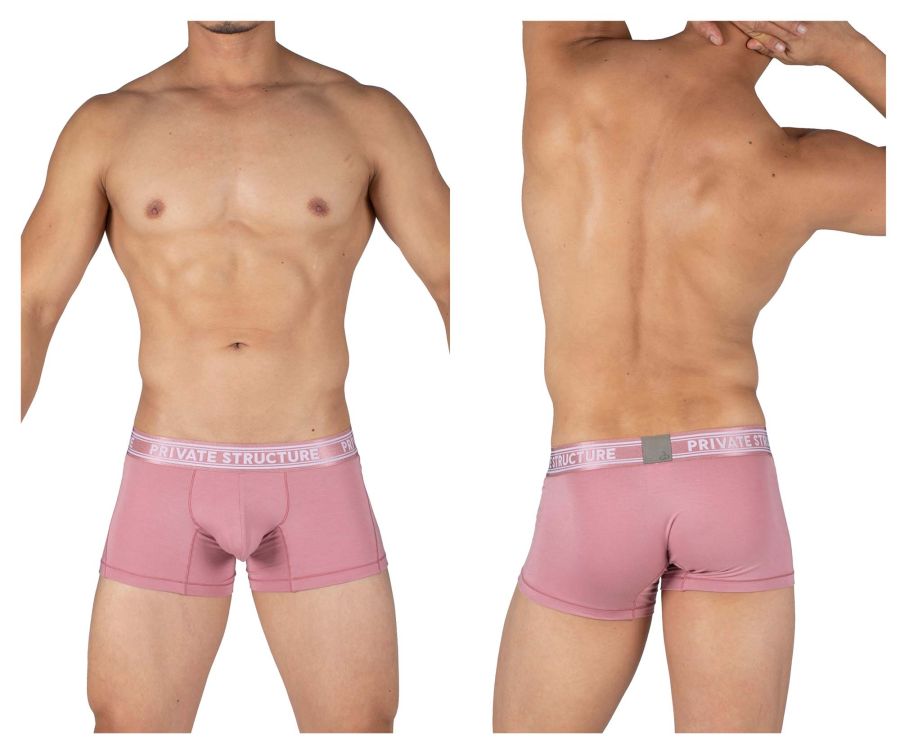 Private Structure PBUT4379 Bamboo Mid Waist Trunks Smoke Red