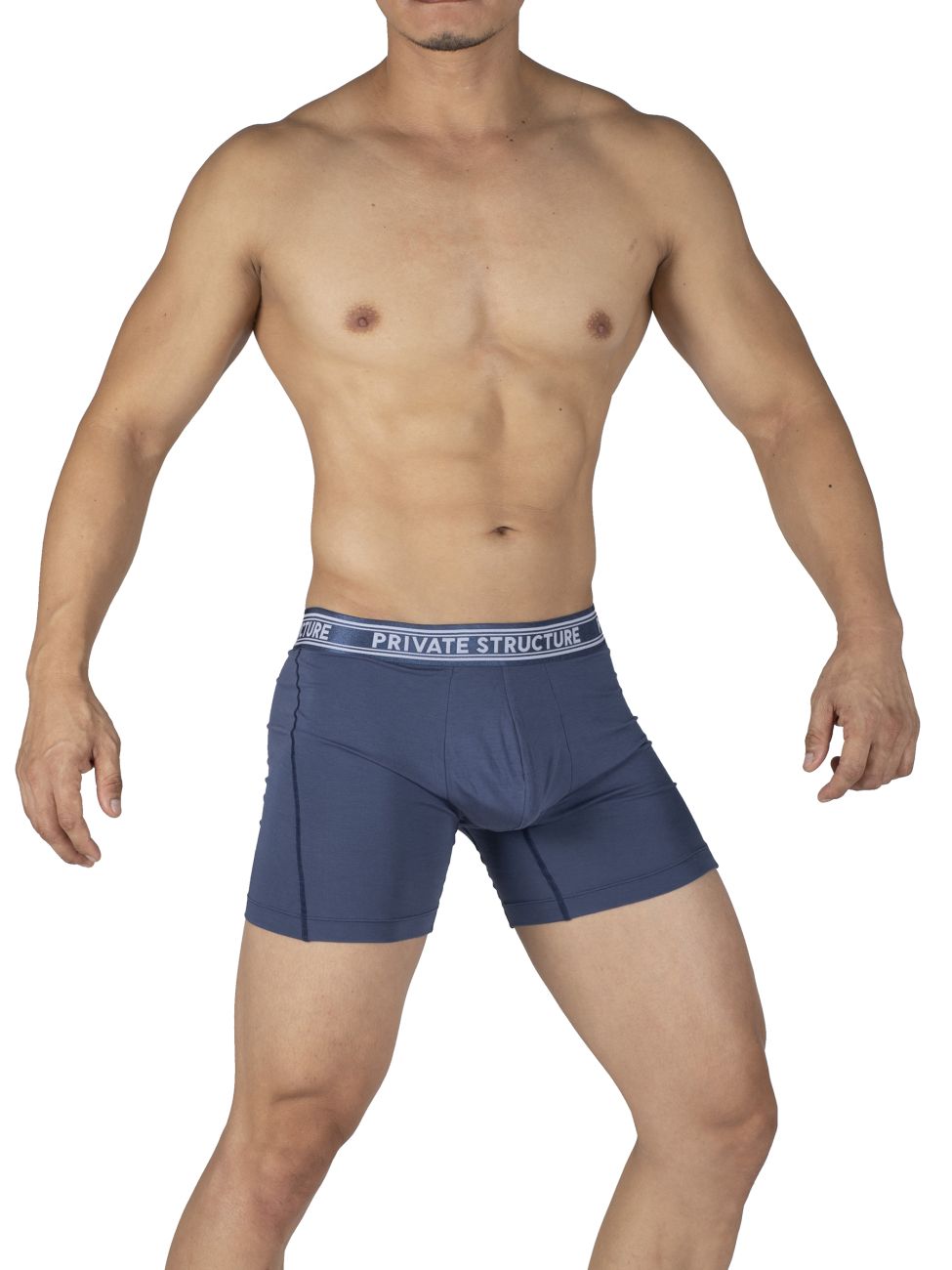 Private Structure PBUT4380 Bamboo Mid Waist Boxer Briefs Citadel Blue