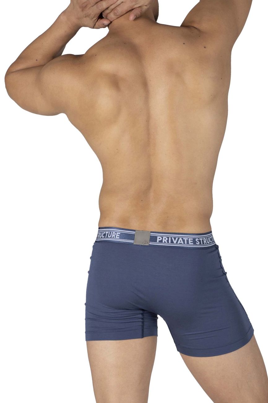 Private Structure PBUT4380 Bamboo Mid Waist Boxer Briefs Citadel Blue