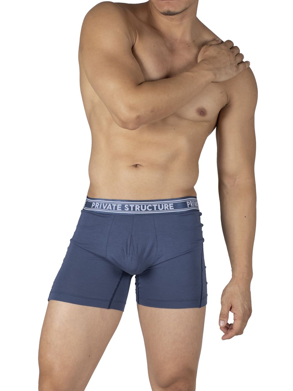 Private Structure PBUT4380 Bamboo Mid Waist Boxer Briefs Citadel Blue