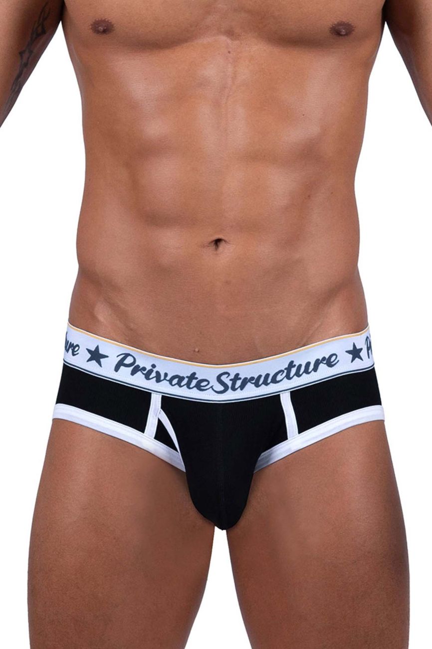 Private Structure SCUS4529 Classic Mid Waist Mini Briefs Black