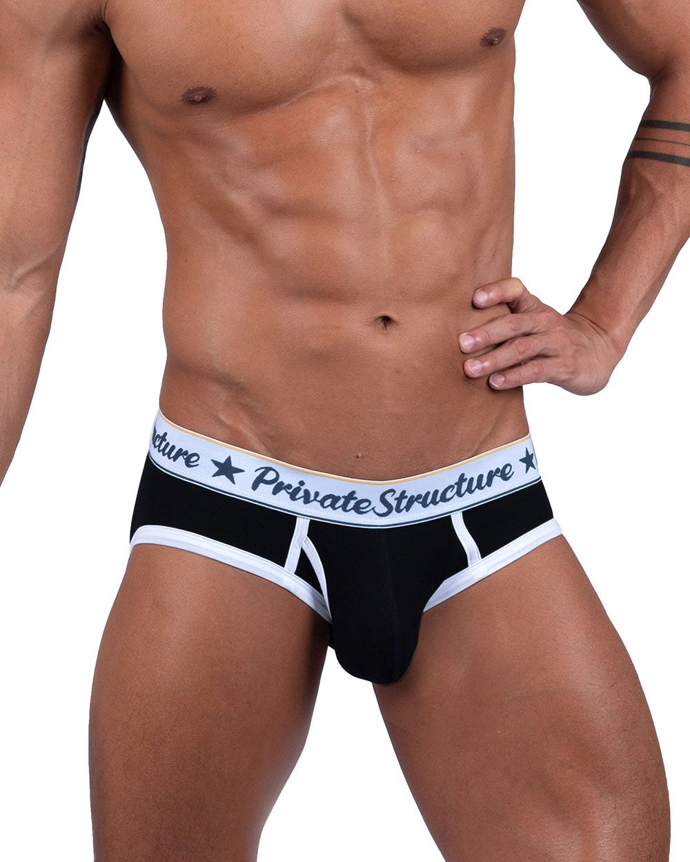 Private Structure SCUS4529 Classic Mid Waist Mini Briefs Black