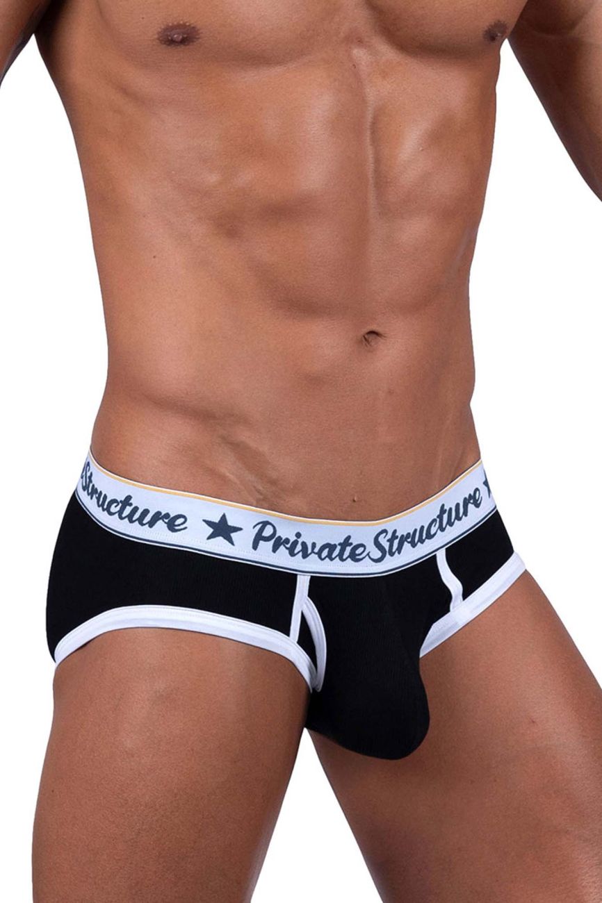 Private Structure SCUS4529 Classic Mid Waist Mini Briefs Black