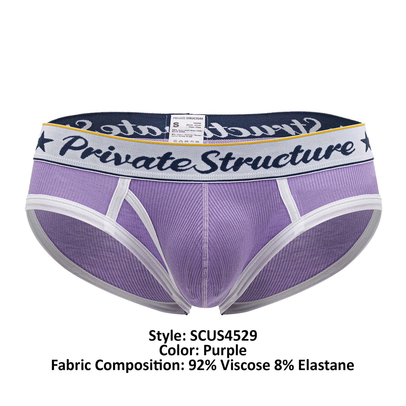 Private Structure SCUS4529 Classic Mid Waist Mini Briefs Purple