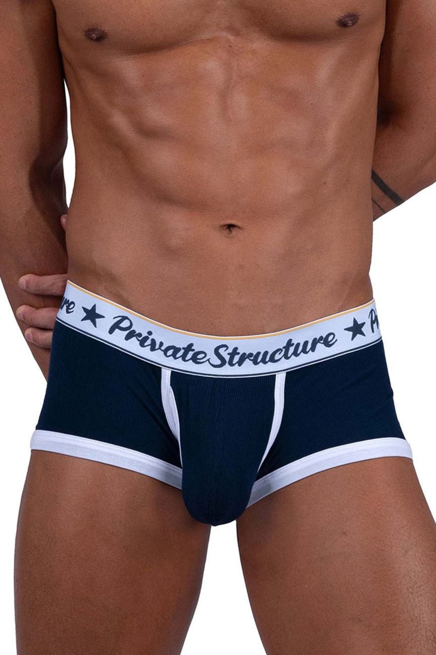 Private Structure SCUS4530 Classic Mid Waist Trunks Navy