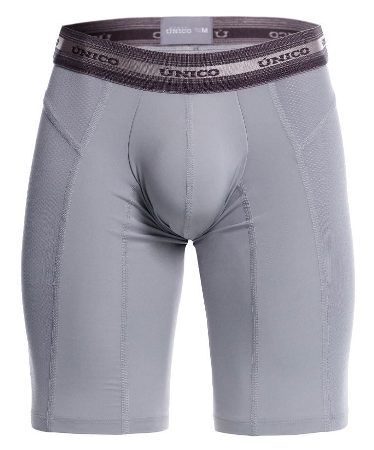 Unico 25040100323 Albaricoque Mens Long Leg Boxer Briefs Gray